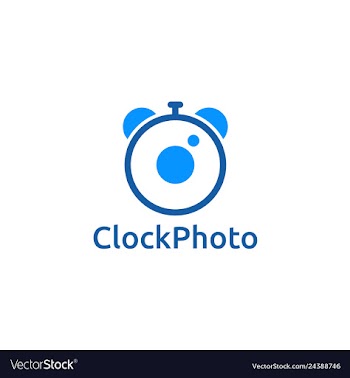 Clock photo icon logo design vector image