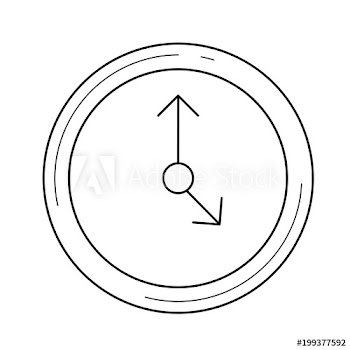 Clock vector line icon isolated on white background