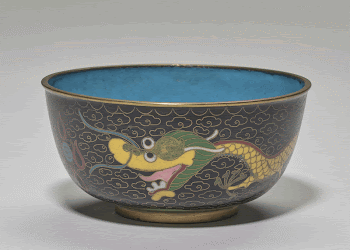Cloisonne bowl; gold rim and | Free Photo - rawpixel