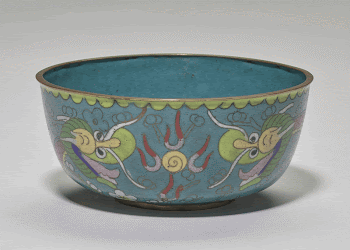 Cloisonne bowl; gold rim and | Free Photo - rawpixel