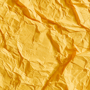 Close-Up Macro of Crumpled Yellow Paper Texture