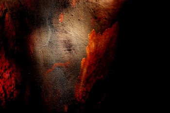 Close up of a colorful painting in a temporary exhibition in Palazzo Ducale in Mantua, Italy
