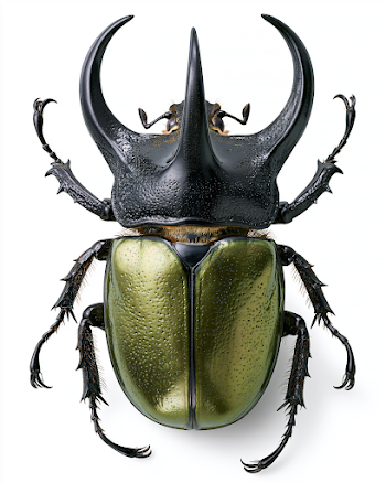Close-Up of a Male Rhinoceros Beetle