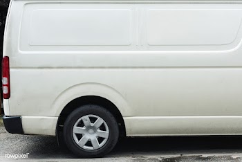 Close up of a white van mockup | Free stock psd mockup - 525237