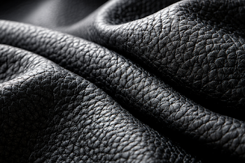 Close-Up of Black Togo Pebbled Cowhide Leather