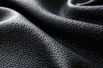 Close-Up of Black Togo Pebbled Top-Grain Cowhide Leather