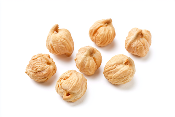 Close-Up of Dried Chickpeas on White Background