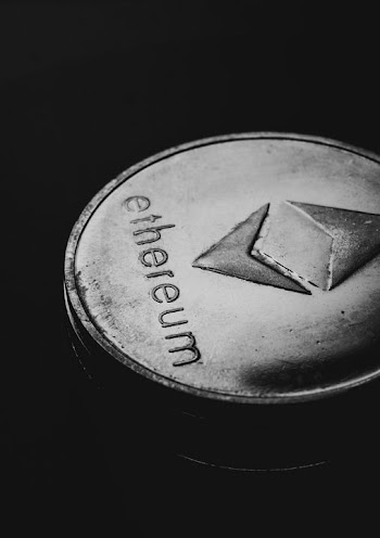 Close-Up of Ethereum Cryptocurrency Coin