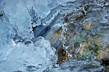 Close-up of Frozen Water