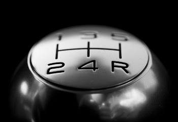 Close-up of Gear Shift over Black Background
