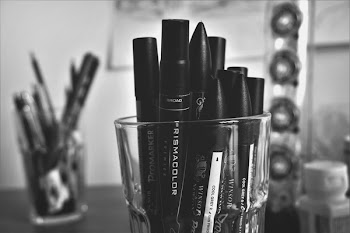 Close-up of Markers on a Container
