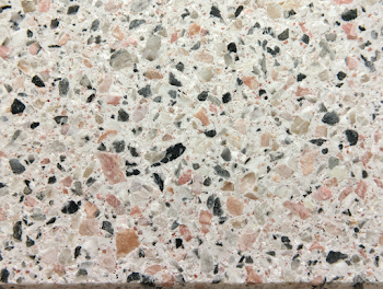 Close-Up of Pale Gray Terrazzo Surface with Embedded Stone Chips