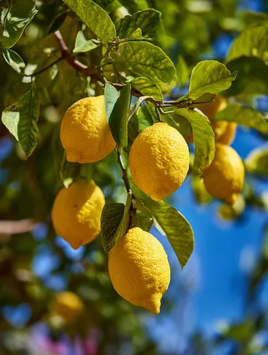 Close-Up of Ripe Lemons on a Mature Tree Close-Up of Ripe Lemons on a Mature Tree