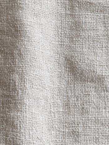 Close-Up of Soft Natural Off-White Linen Fabric
