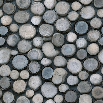Close-Up of Stacked Wooden Logs