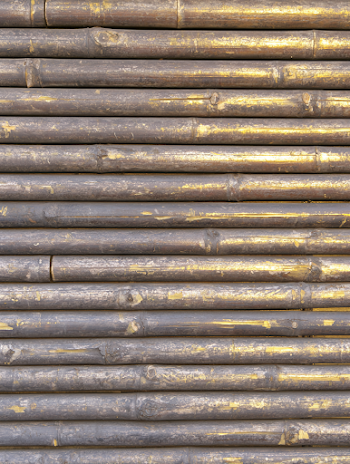 Close-Up of Weathered Bamboo Wall