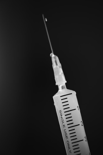 Close-Up of White Syringe