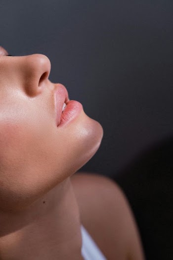 Close-Up of Woman's Face in Soft Light