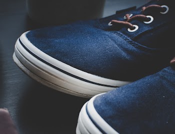 Close-Up Photo of Blue Shoes