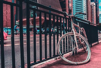 Close-up Photo of Parked Abandoned Bike