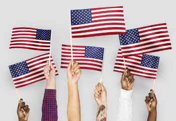 Close-up Photo of People Holding Usa Flaglets