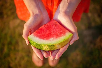 Close-Up Photo of Person Holding Sliced Watermelon