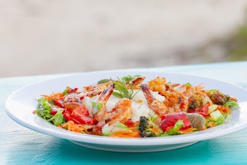 Close-Up Photo of Rice and Shrimps on Plate