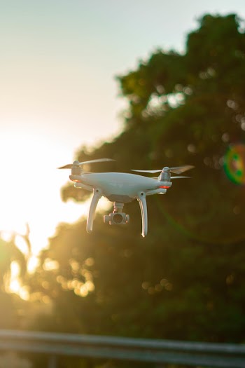 Close-Up Photo of White Drone