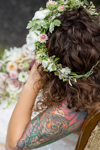 Close-Up Photo of Woman Wearing Flower Headdress