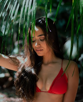 Close-Up Photo of Woman Wearing Red Bikini