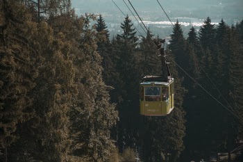Close-up Photo of Yellow Cable Car