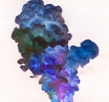 Close-Up Photography of Blue and Green Smoke