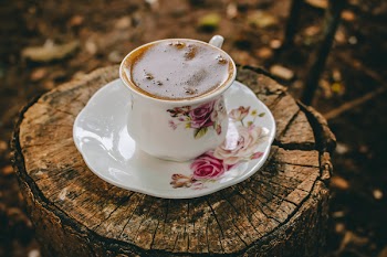 Close-UP Photography of Coffee on Tree Stump