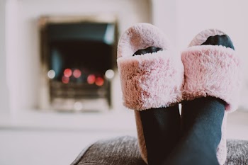 Close-up Photography of Person Wearing Pink House Slippers