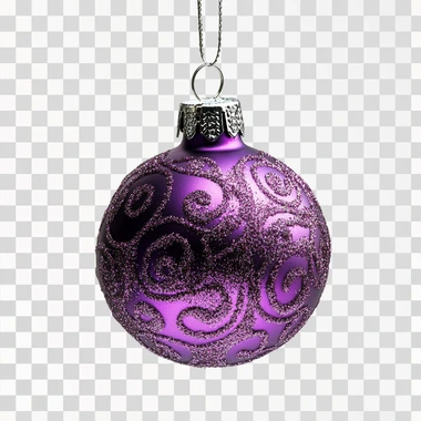 close up purple christmas toy for a christmas tree, with a h