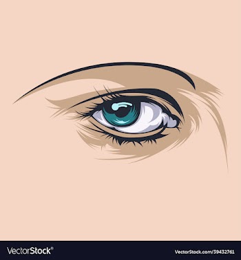close up realistic of two eyes