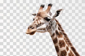 Close up shot of giraffe head - Png transparent background