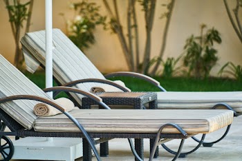 Close-Up View Of Sun Loungers