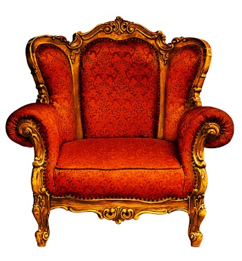 Close up view of the old elbow-chair