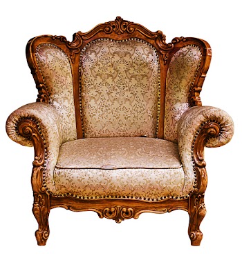 Close up view of the old elbow-chair