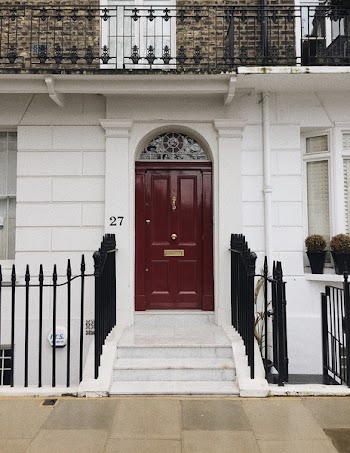 Closed Brown Wooden 4-panel Door