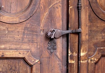 Closed Brown Wooden Door