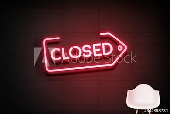 Closed neon sign