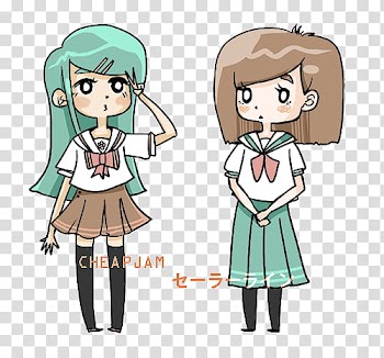 CLOSED Sailor Line adopts, two women illustration transparent background PNG clipart