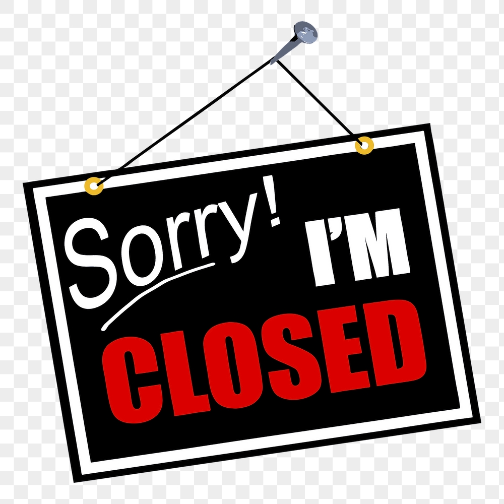 Closed sign png sticker object | Free PNG - rawpixel