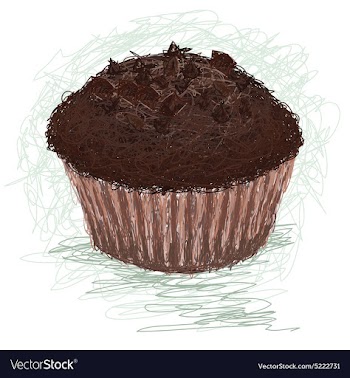Closeup of a chocolate muffin cup cake snack vector image