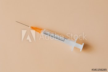 Closeup of an empty syringe