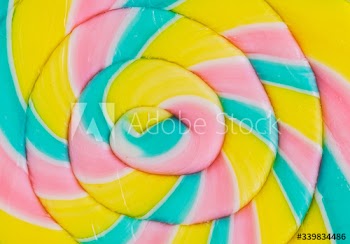 Closeup of colorful lollipop textured background