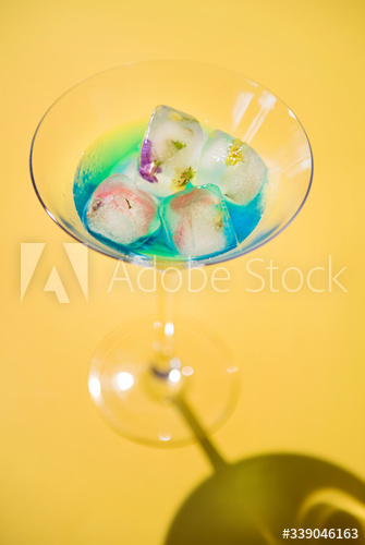 Closeup of decorated cocktail summer drink