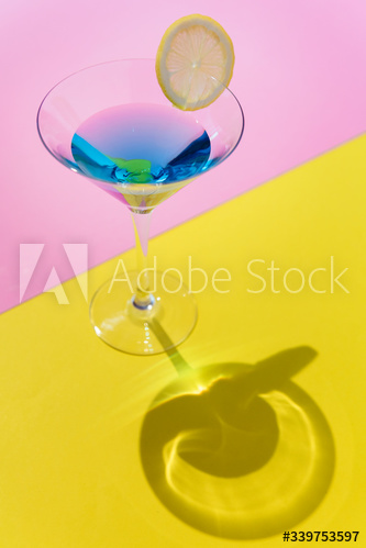 Closeup of decorated cocktail summer drink